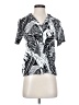 Grace 100% Rayon Tropical Black Short Sleeve Blouse Size S - photo 1