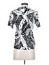 Grace 100% Rayon Tropical Black Short Sleeve Blouse Size S - photo 2