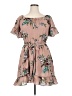 Guess 100% Polyester Floral Tan Casual Dress Size L - photo 1
