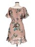 Guess 100% Polyester Floral Tan Casual Dress Size L - photo 2
