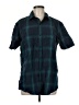 Amazon Essentials 100% Cotton Plaid Teal Short Sleeve Button-Down Shirt Size M - photo 1