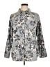 D&Co. Floral Gray Long Sleeve Button-Down Shirt Size 1X - photo 1