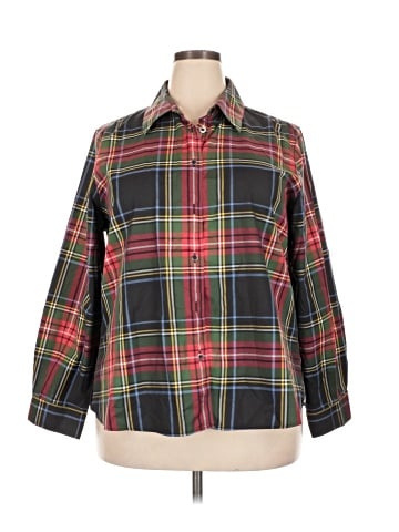 Foxcroft 3/4 Sleeve Button-Down Shirt (view 1)