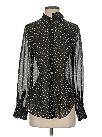 Theory Long Sleeve Silk Top (view 1)