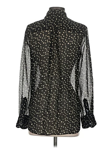 Theory Long Sleeve Silk Top (view 2)