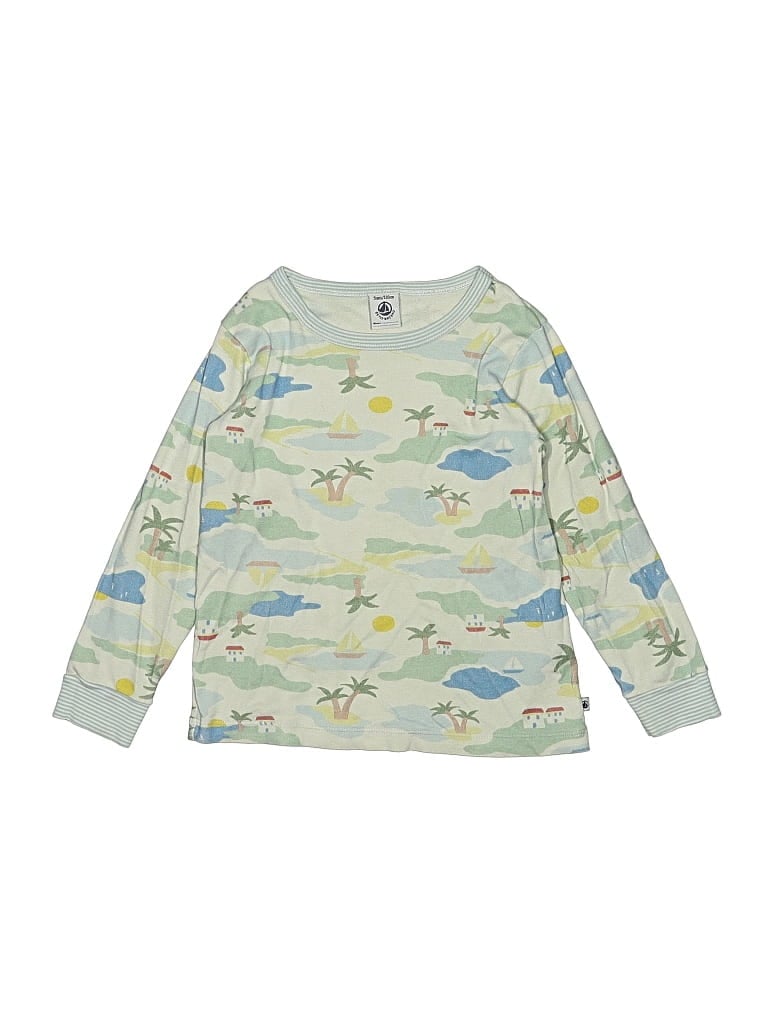 Pre-owned Petit Bateau Kids' Long Sleeve Top Green Tops