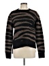 Aqua Stripes Black Pullover Sweater Size L - photo 1