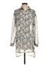 Ro & De 100% Polyester Animal Print Gray Silver Long Sleeve Blouse Size XS - photo 1