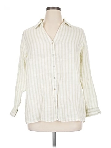 Laura Ashley 3/4 Sleeve Button-Down Shirt (view 1)