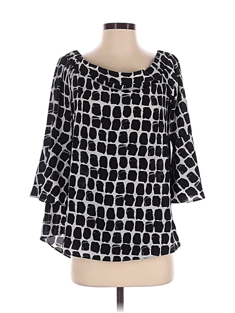 Pre-owned Ny Collection 3/4 Sleeve Blouse In Black