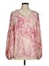 CAbi 100% Polyester Animal Print Snake Print Ivory Pink Long Sleeve Blouse Size M - photo 1