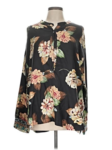 Johnny Was Long Sleeve Silk Top (view 1)