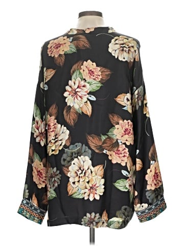 Johnny Was Long Sleeve Silk Top (view 2)