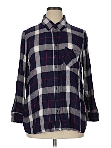 Faded Glory 3/4 Sleeve Button-Down Shirt (view 1)