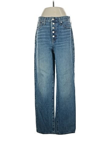 Madewell The Perfect Vintage Straight Jean in Becker Wash: Button-Front Edition (view 1)