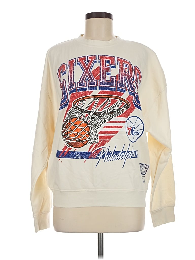 Mitchell & Ness Sweatshirt In Ivory