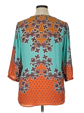 Rose + Olive 3/4 Sleeve Blouse (view 2)