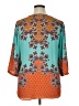 Rose + Olive 100% Polyester Teal 3/4 Sleeve Blouse Size 1X - photo 2