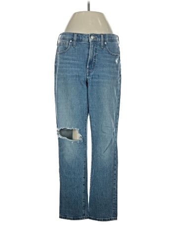 Madewell The Mid-Rise Perfect Vintage Jean in Ainsdale Wash: Knee-Rip Edition (view 1)