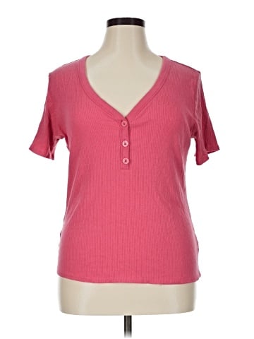 a.n.a. A New Approach Short Sleeve Henley (view 1)