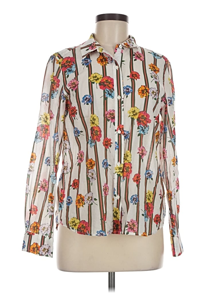 Pre-owned Ecru Long Sleeve Blouse In Ivory