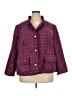 Talbots 100% Polyester Tweed Red Purple Blazer Size 22 - photo 1