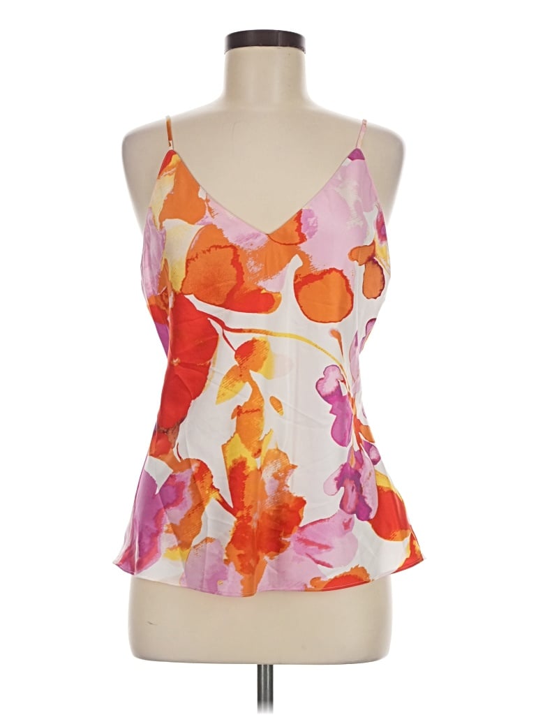 Pre-owned Natori Sleeveless Top Orange Halter Neckline Tops