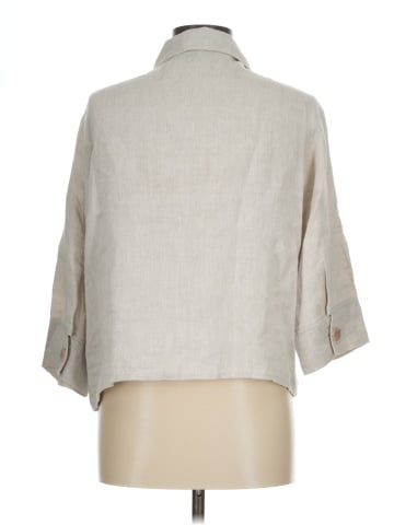 Flax 3/4 Sleeve Button-Down Shirt (view 2)