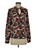 PrAna Floral Brown Orange Long Sleeve Blouse Size S - photo 1