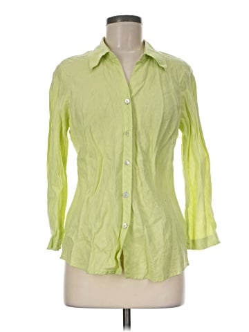So Blue Sigrid Olsen 3/4 Sleeve Button-Down Shirt (view 1)