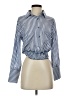 Haute Monde Stripes Blue Long Sleeve Blouse Size S - photo 1