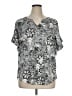 Ruby Rd. Silver Short Sleeve Blouse Size XL - photo 1