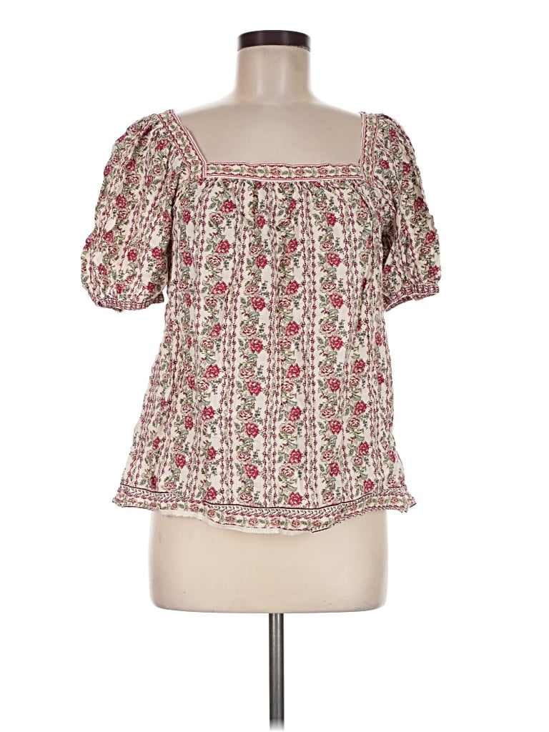 Pre-owned Max Studio Short Sleeve Blouse In Pink