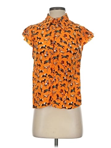 Alice + Olivia Short Sleeve Silk Top (view 1)