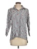 MULTIPLES 100% Lyocell Stripes Gray 3/4 Sleeve Button-Down Shirt Size S - photo 1