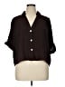 Zara Brown 3/4 Sleeve Button-Down Shirt Size XL - photo 1