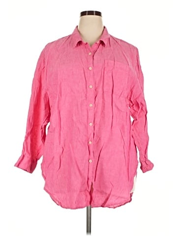 Lands' End 3/4 Sleeve Button-Down Shirt (view 1)