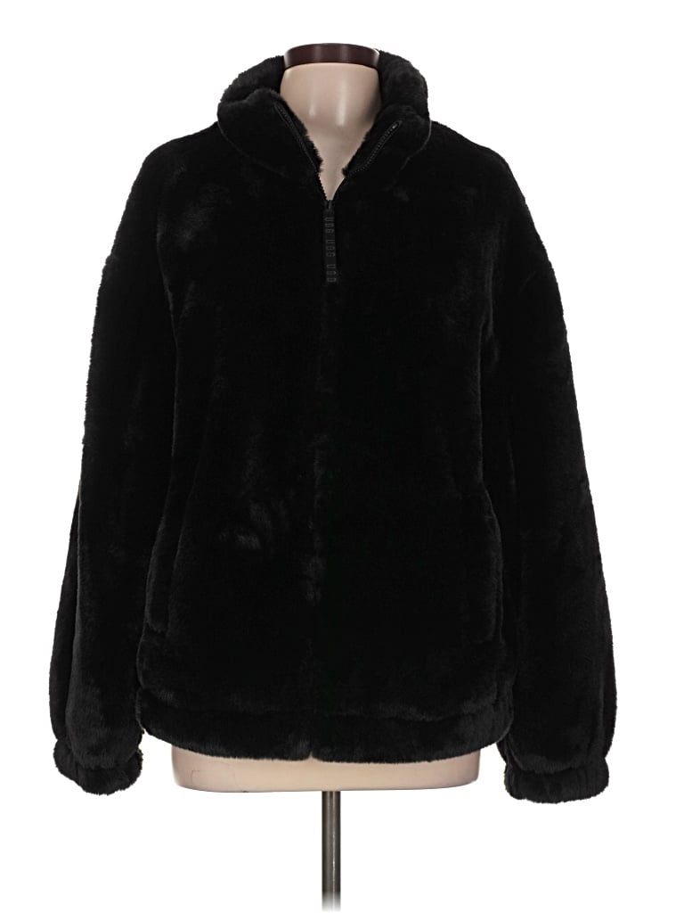 Pre-owned Ugg Faux Fur Jacket In Black