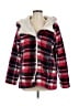 Steve Madden 100% Polyester Plaid Red Faux Fur Jacket Size L - photo 1