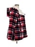 Steve Madden 100% Polyester Plaid Red Faux Fur Jacket Size L - photo 4
