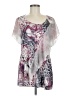 One World Purple Short Sleeve Blouse Size L - photo 1