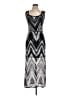 Connected Apparel Chevron-herringbone Silver Cocktail Dress Size 10 - photo 1
