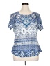One World 100% Polyester Blue Short Sleeve Blouse Size 1X - photo 1