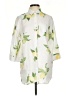 Chico's 100% Linen Print White 3/4 Sleeve Button-Down Shirt Size Sm (0) - photo 1