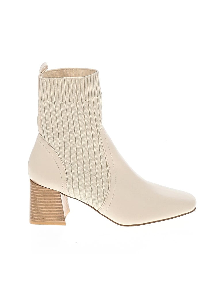 Pre-owned Unbranded Ankle Boots In Ivory