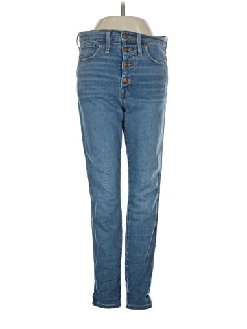 Madewell Petite 10" High-Rise Skinny Jeans in Dewitt Wash: Button-Front TENCEL&trade; Denim Edition (view 1)