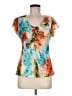 Sunny Leigh 100% Polyester Teal Short Sleeve Blouse Size M - photo 1