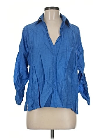 Max Studio 3/4 Sleeve Button-Down Shirt (view 1)