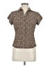 East5th Animal Print Brown Short Sleeve Blouse Size M (petite) - photo 1