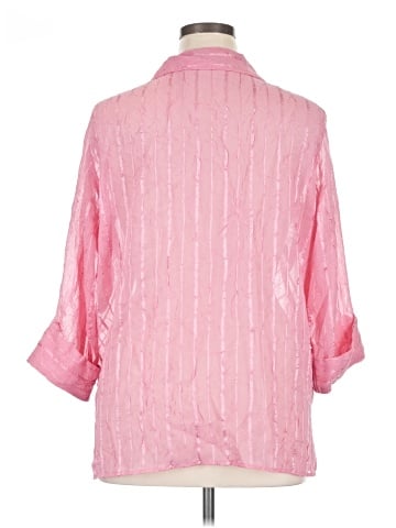 Club Z Collection 3/4 Sleeve Button-Down Shirt (view 2)